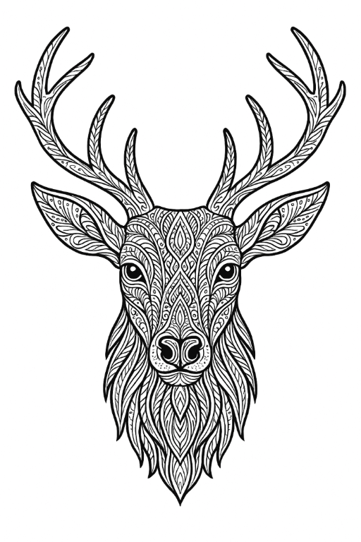Zen Deer Coloring Page