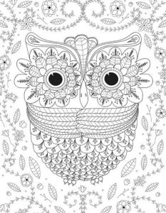 OWL Coloring Pages for Adults. Free Detailed Owl Coloring Pages
