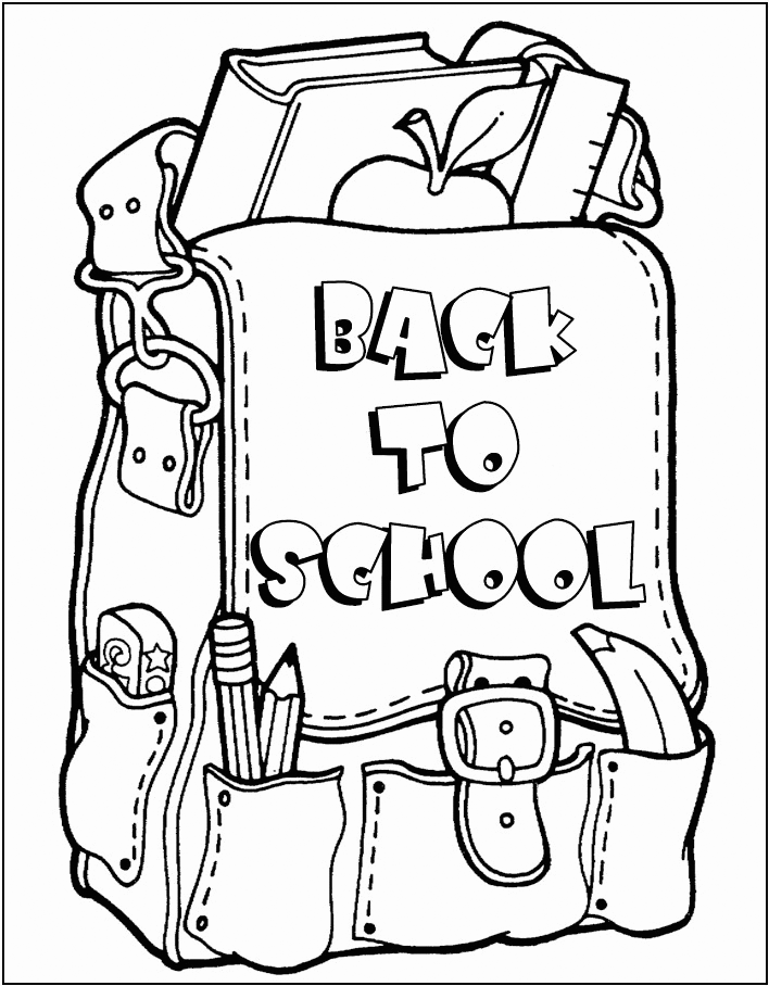 Back To School Backpack Coloring Page