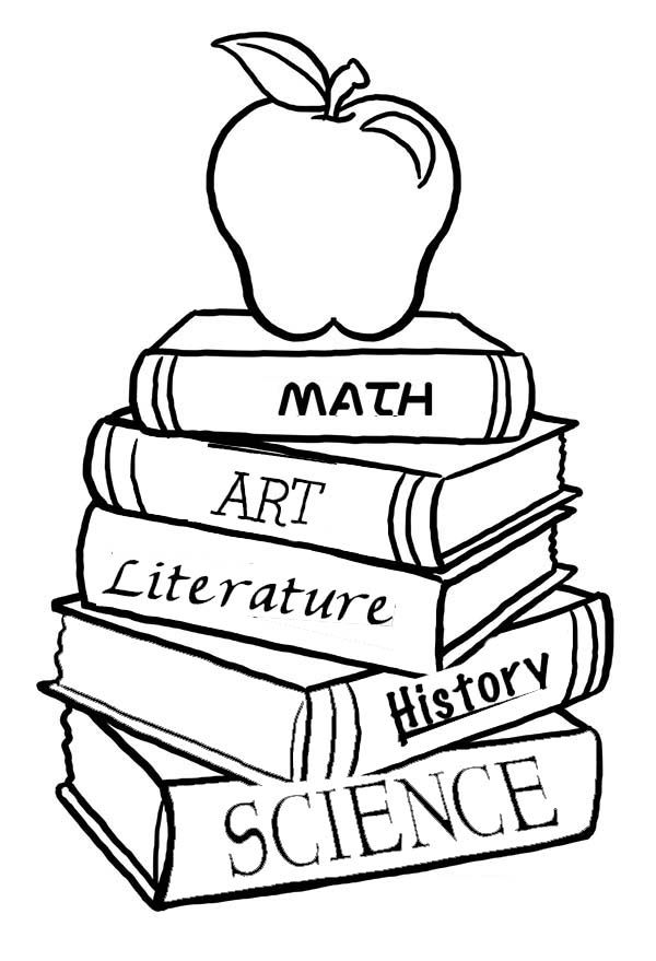 Back To School Books Coloring Page