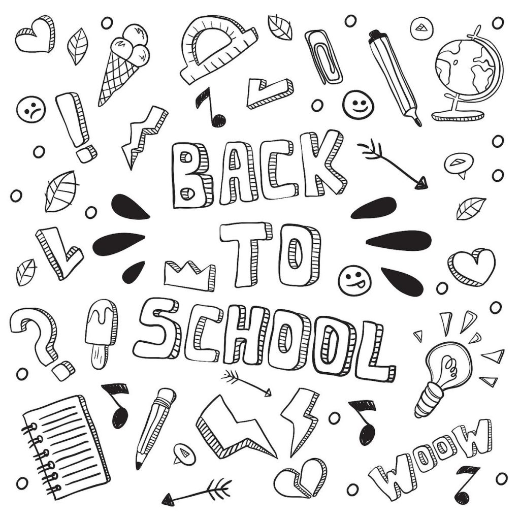 Back to School Collage Coloring Pages