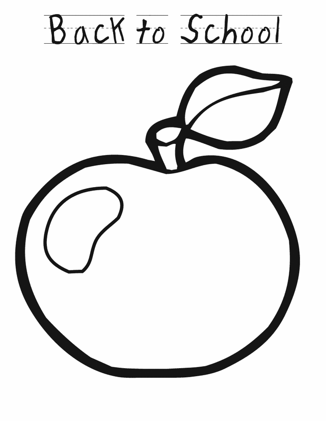 Back to School Coloring Pages - Apple