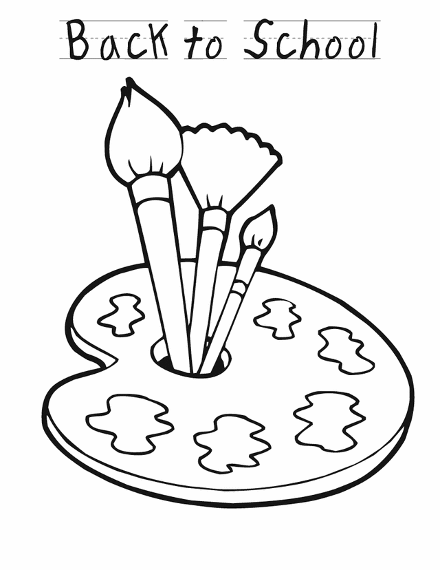 Back to School Coloring Pages- Paintbrushes
