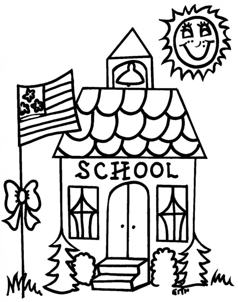 Back to School Coloring Pages - Schoolhouse