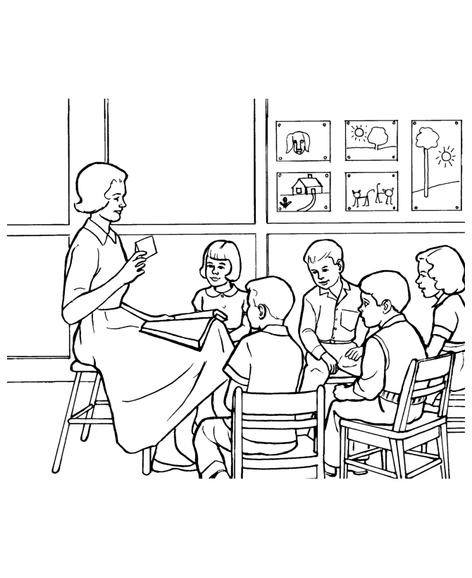 Back to School Coloring Pages - classroom
