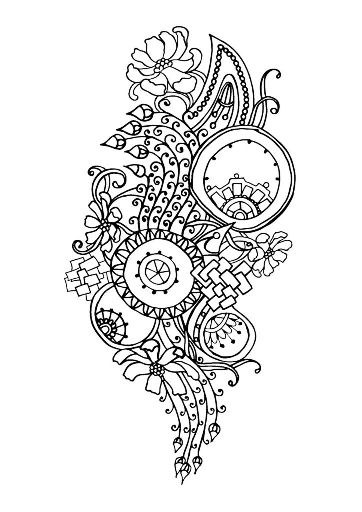 Complex Flower Coloring Pages for Adults Free Printable