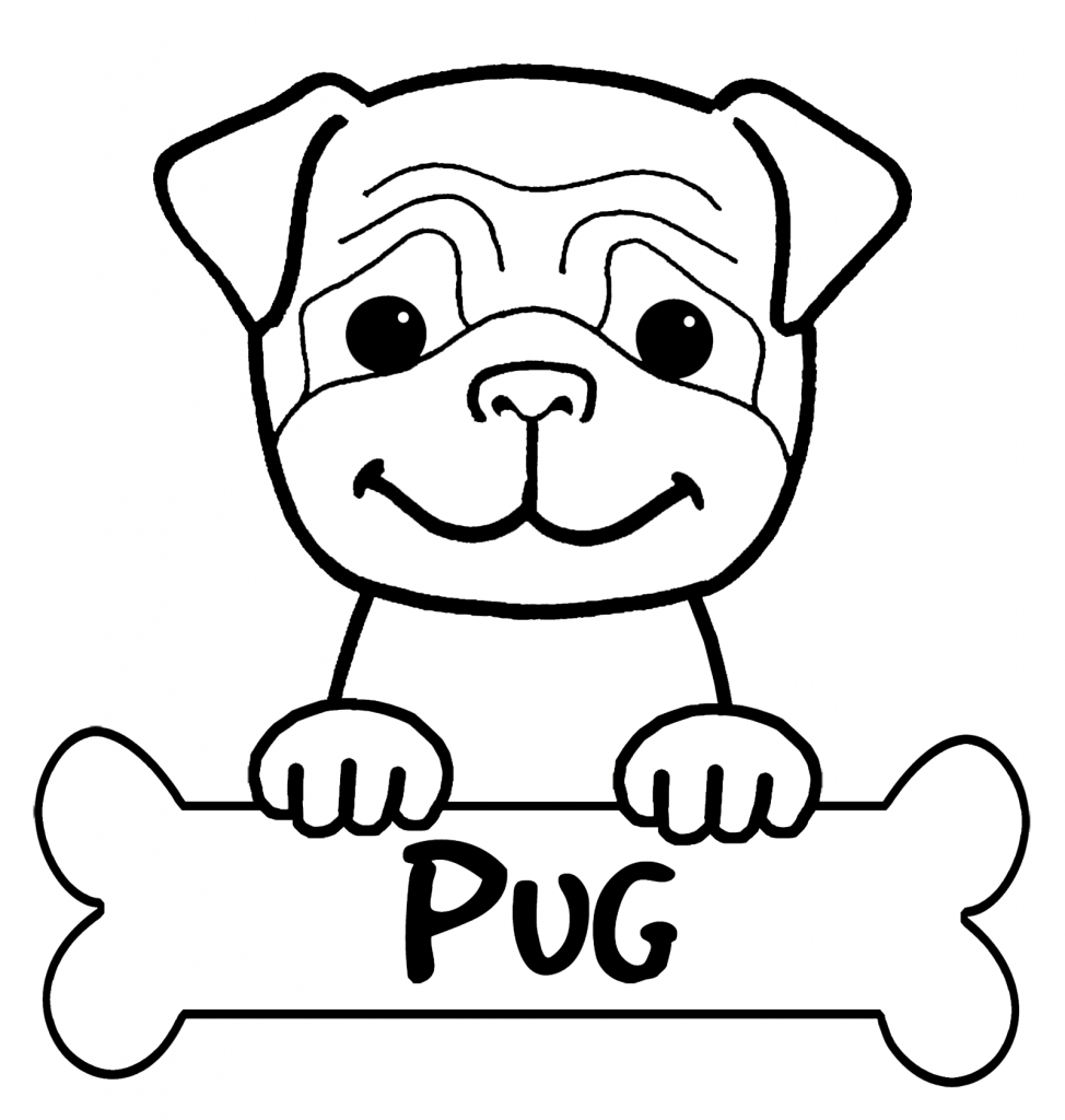 Cute Free Pug Coloring Pages