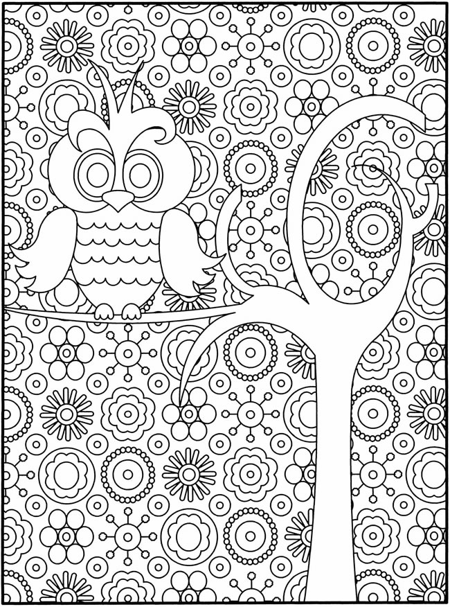 Download OWL Coloring Pages for Adults. Free Detailed Owl Coloring Pages