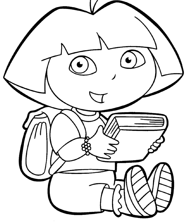 Dora Back To School Coloring Page