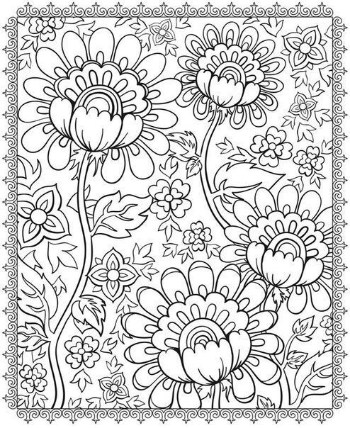 Printable Flower Coloring Pages For Adults