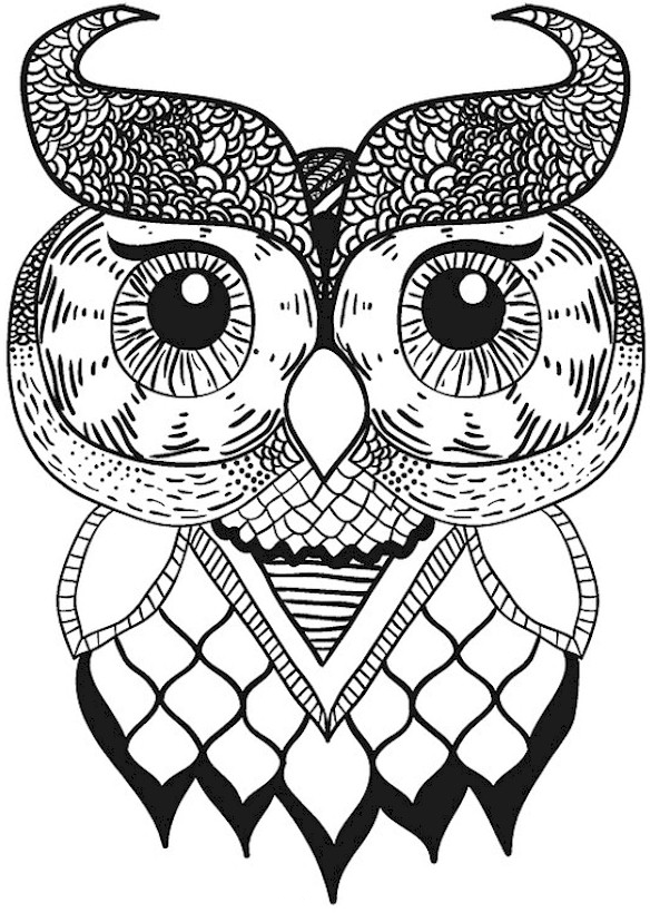 Download OWL Coloring Pages for Adults. Free Detailed Owl Coloring Pages