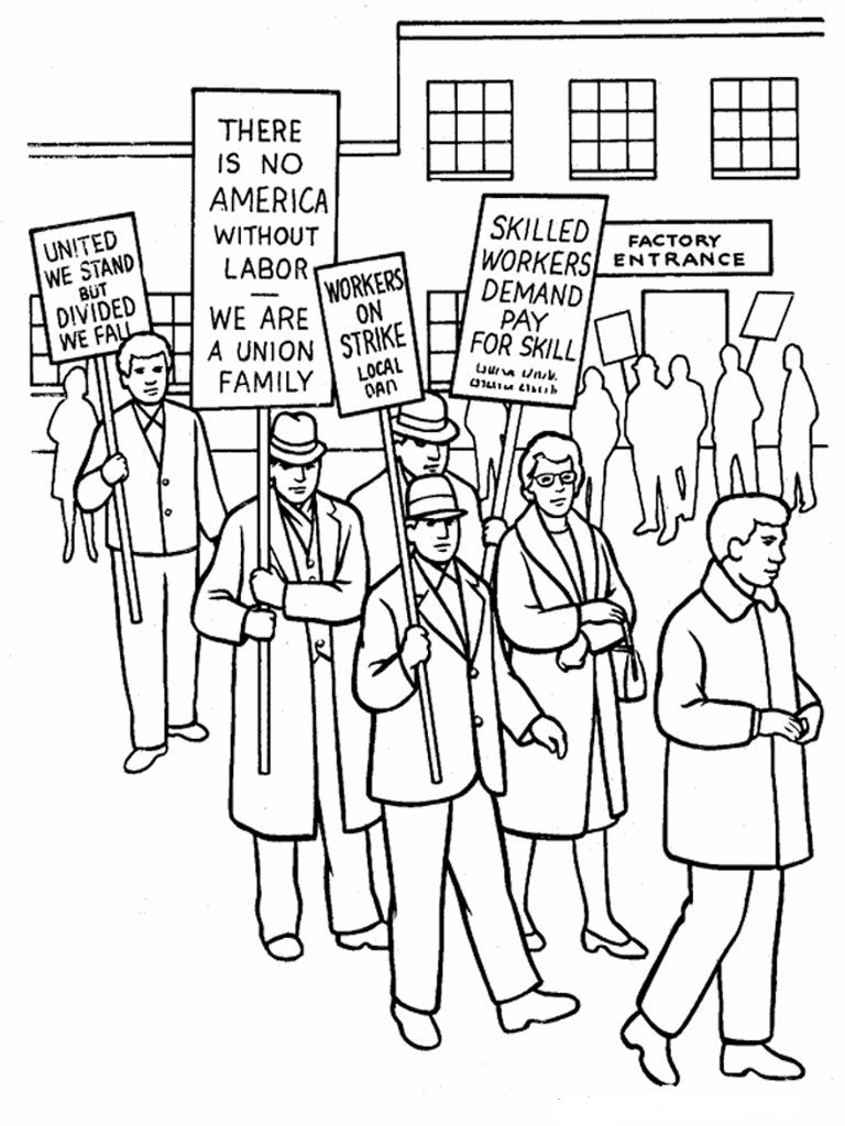 Labor Day Coloring Pages History Strike