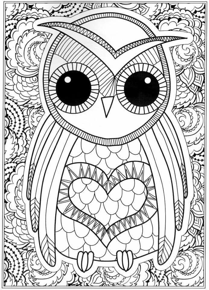Print Free Owl Coloring Pages for Adults