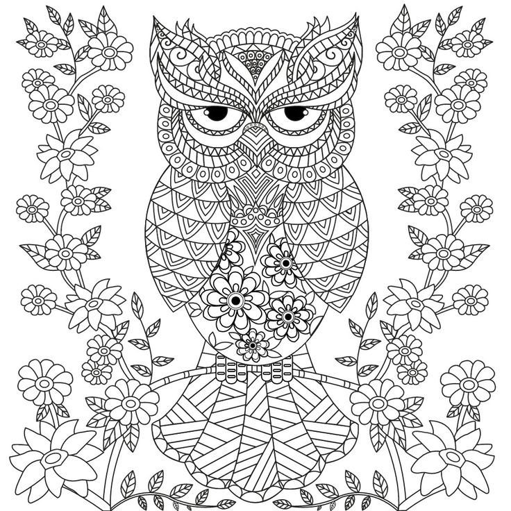 Download OWL Coloring Pages for Adults. Free Detailed Owl Coloring ...