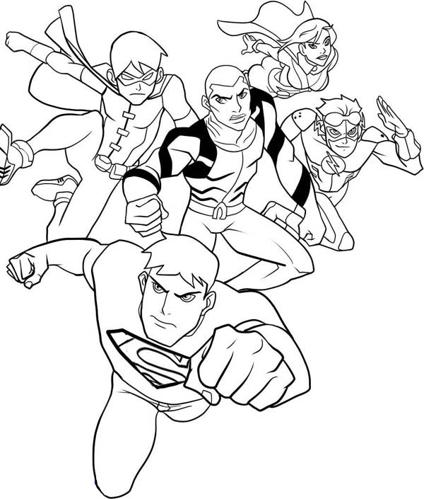 Justice League Coloring Page Characters