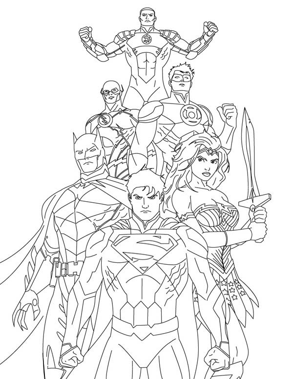 Justice League Coloring Page Printables