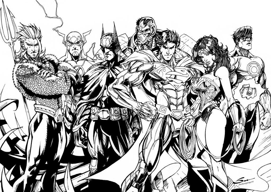 Printable Justice League Characters to Color