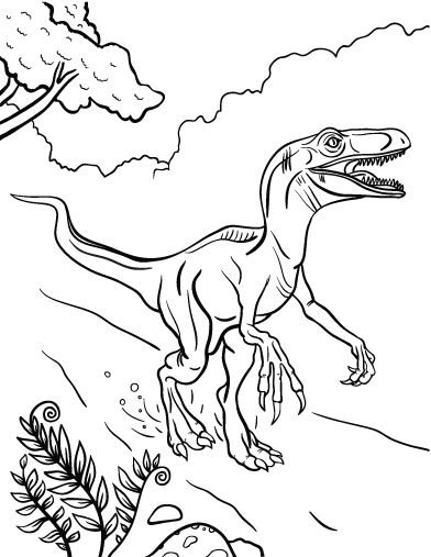 Printable Velociraptor Coloring Pages
