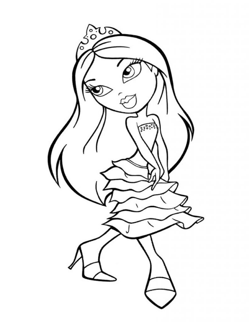 Cute Cartoon Princess Coloring Pages