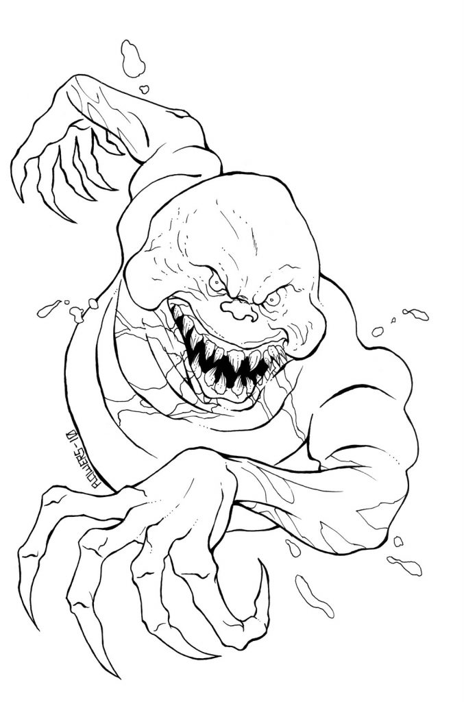 Evil Ghost - Scary Coloring Pages