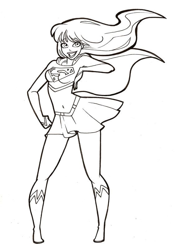 Heroic Supergirl Coloring Pages