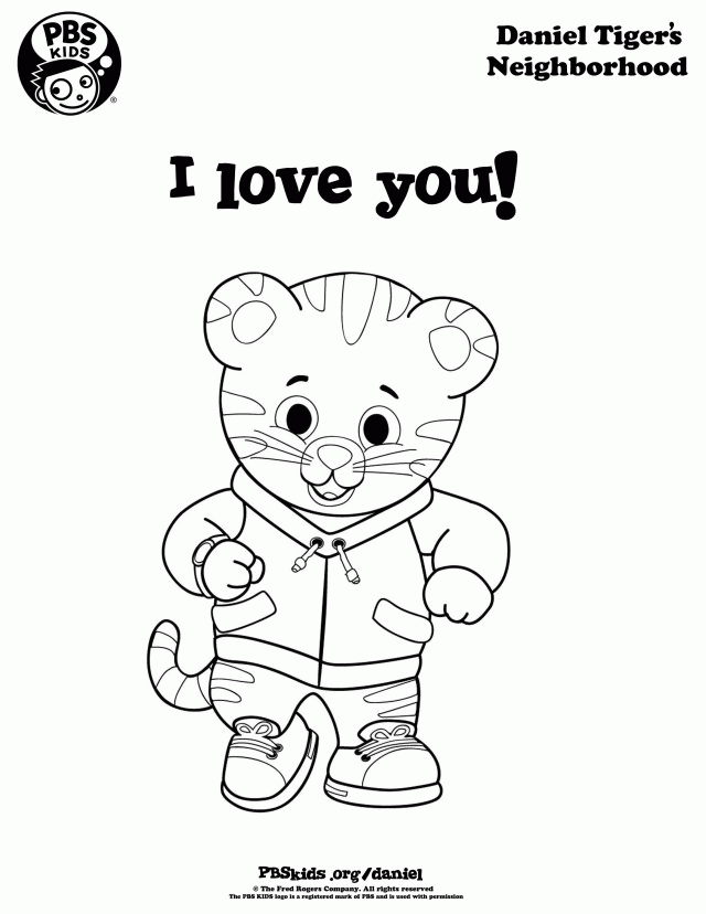 I love you - Daniel Tiger Coloring Pages