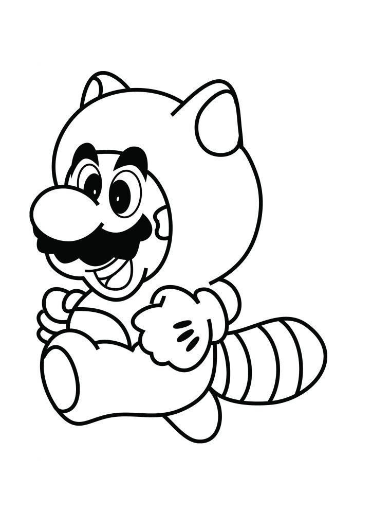 Mario Raccoon - Super Mario Coloring Pages