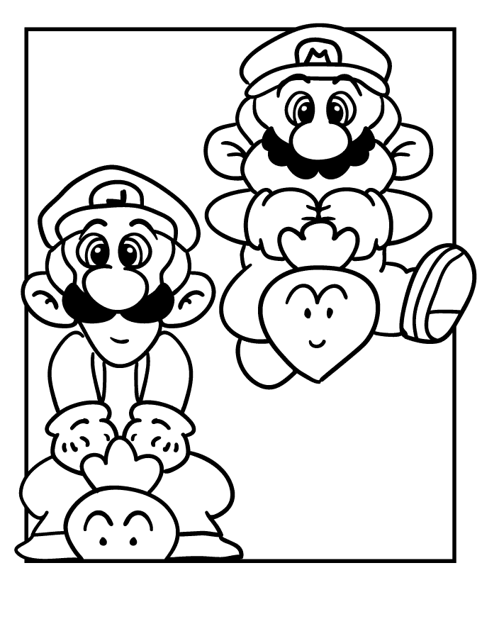 Mario and Luigi - Super Mario Coloring Pages