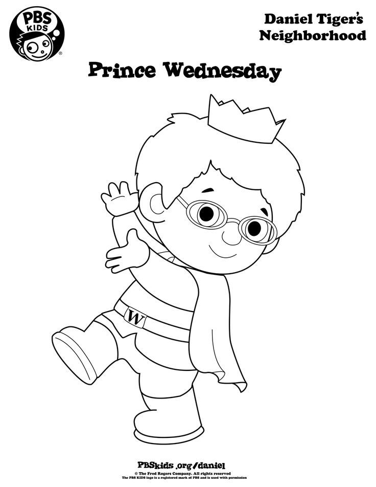 Prince Wednesday - Daniel Tiger Coloring Pages