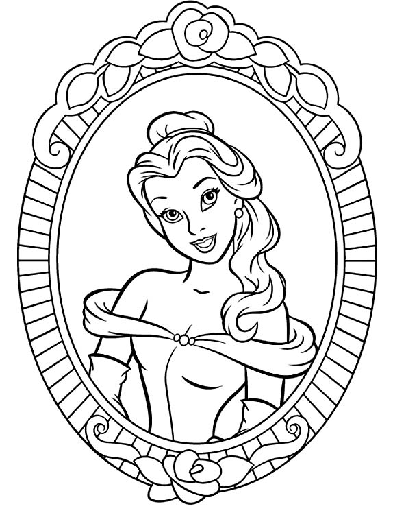 Princess Belle Coloring Pages Free 3