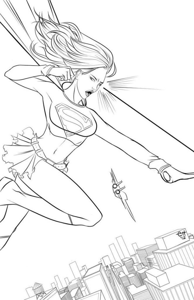 Print Free Supergirl Coloring Pages