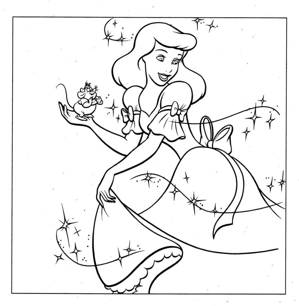 Print Princess Coloring Pages Cinderella
