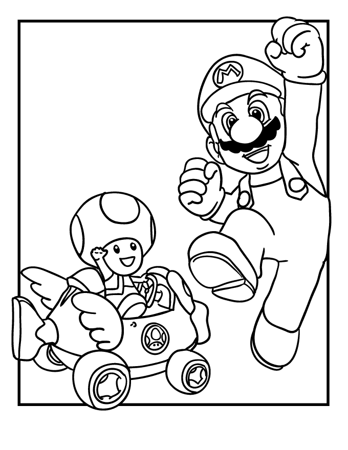 Victorious Mario - Super Mario Coloring Pages