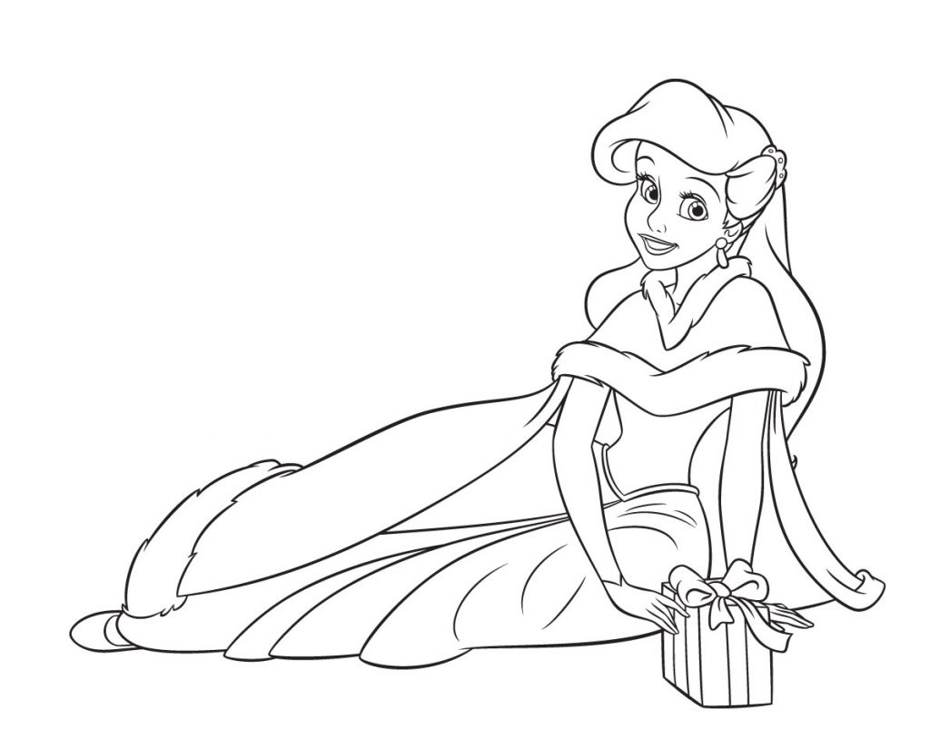 Ariel - Disney Christmas Coloring Pages