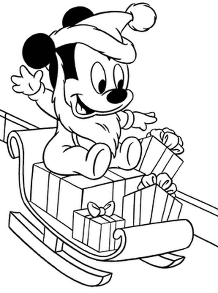 Baby Mickey - Disney Christmas Coloring Pages