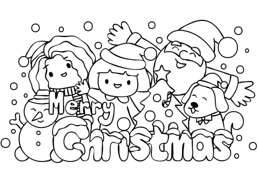 Cute Merry Christmas Coloring Pages