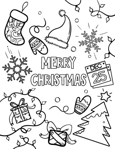 Free Printable Merry Christmas Coloring Pages