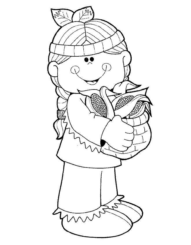 Harvest - Indian Coloring Pages