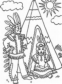 Indian Tee Pee Coloring Page