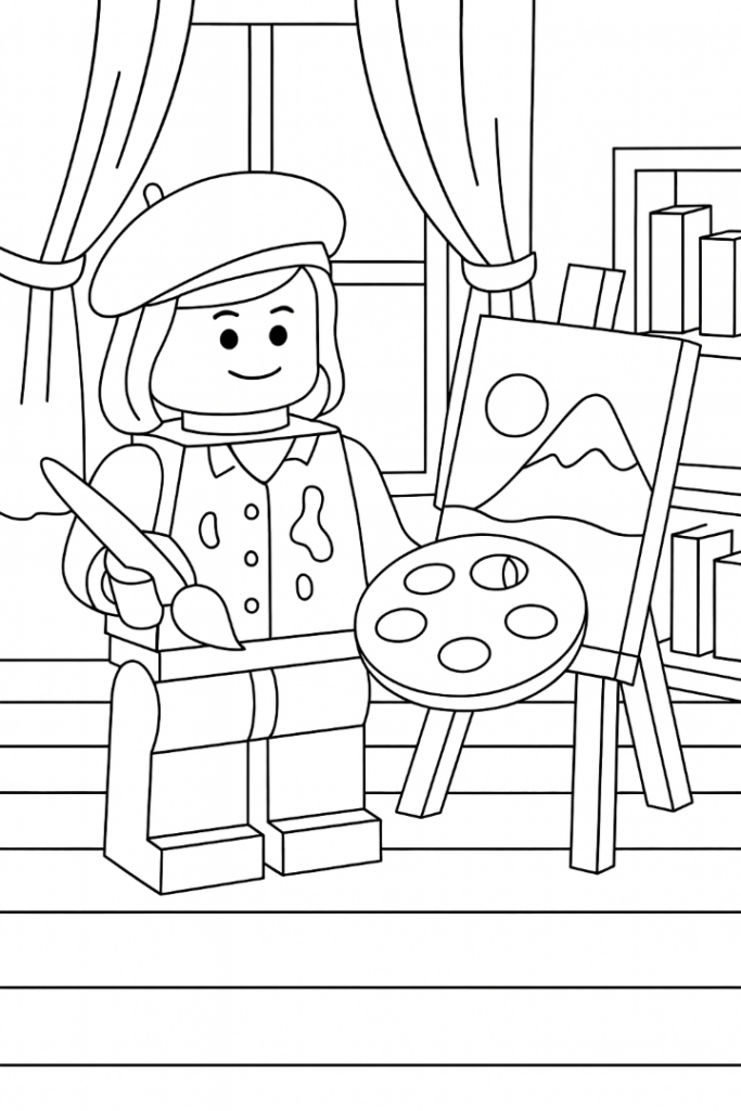Lego Artist Coloring Page