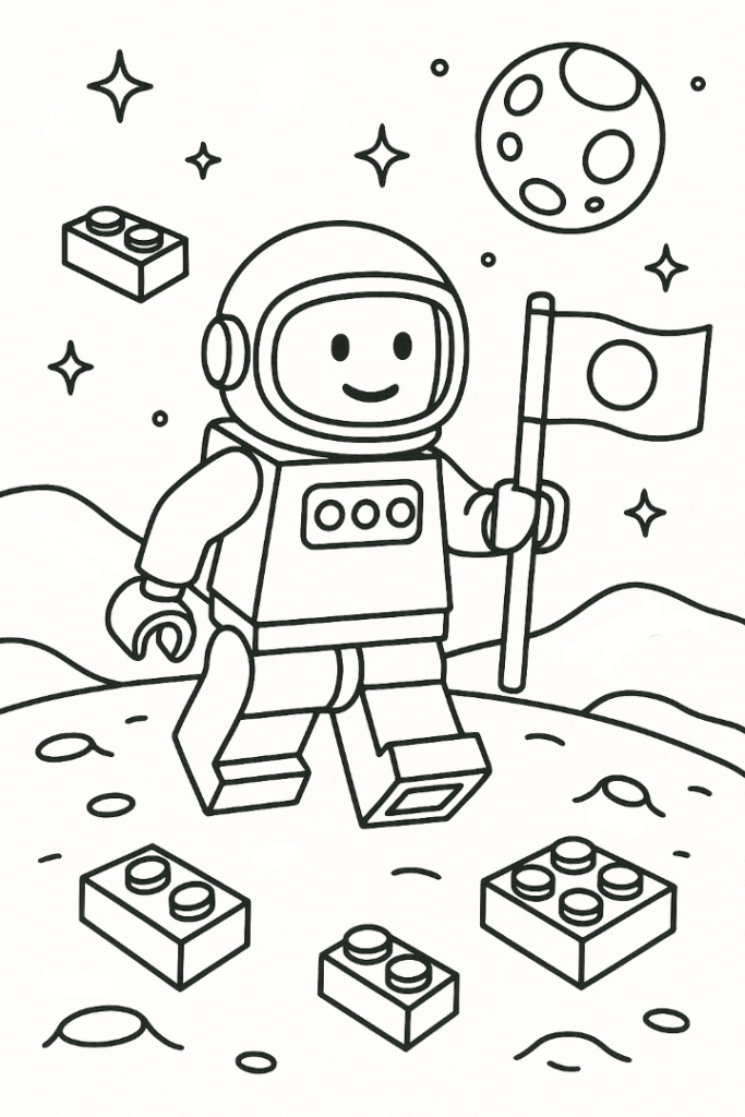 Lego Astronaut Coloring Page