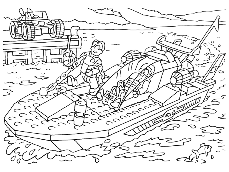Lego Boat Coloring Pages