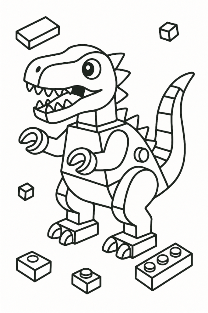 Lego Dinosaur Coloring Page
