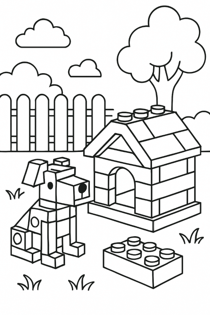Lego Dog Coloring Page