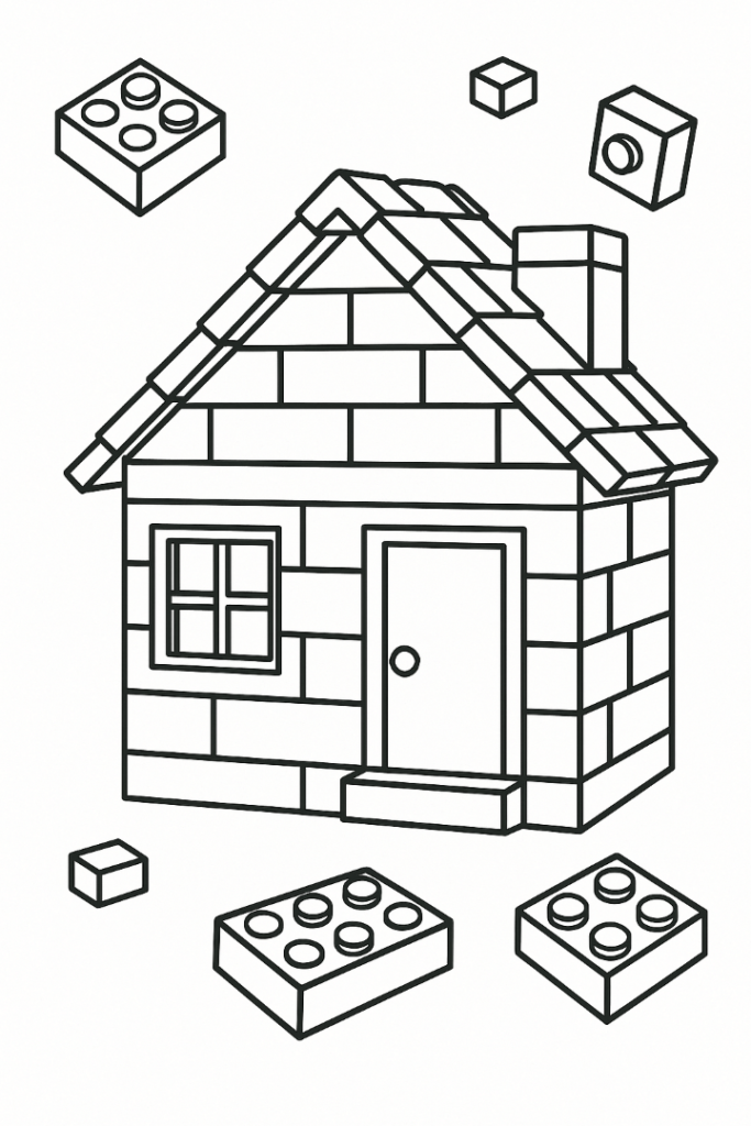 Lego House Coloring Page