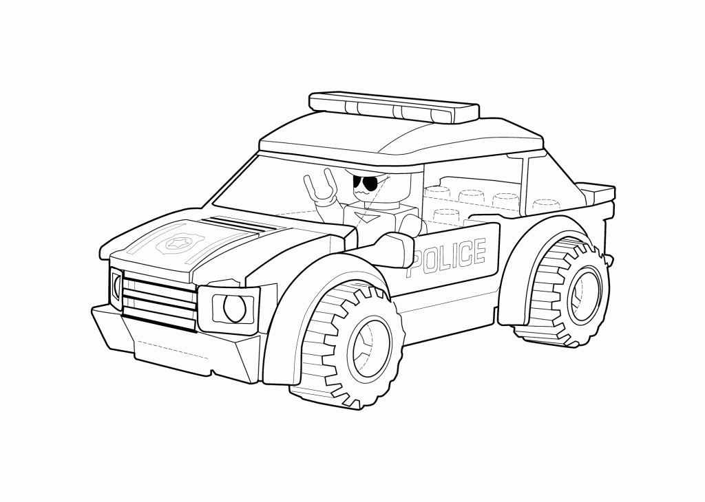 Lego Police Car Coloring Page