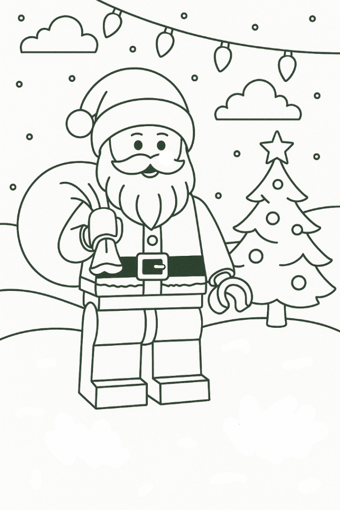 Lego Santa Coloring Page