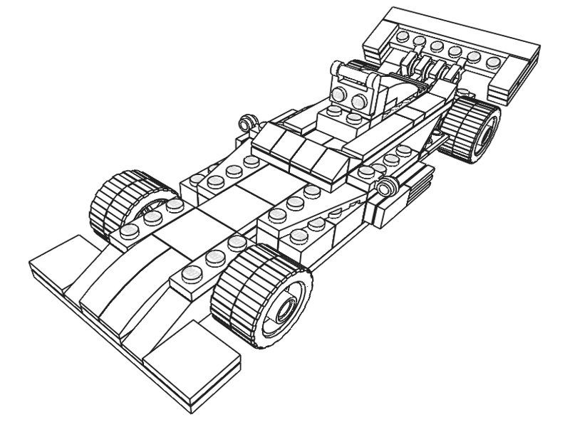 Lego Sports Car Coloring Page