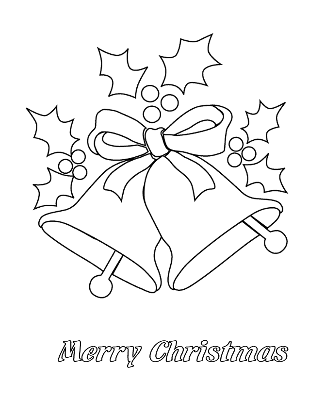 Merry Christmas Bells Coloring Page