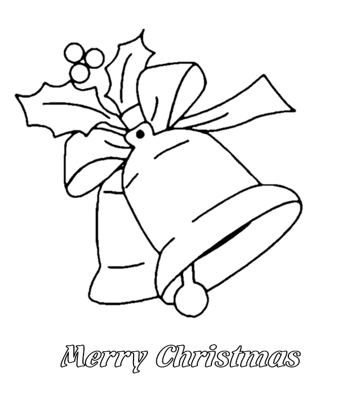Merry Christmas Bells Coloring Page